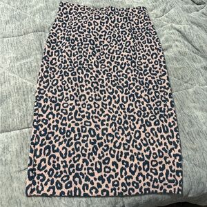 Ann Taylor Black and Pink Animal Print Pencil Skirt